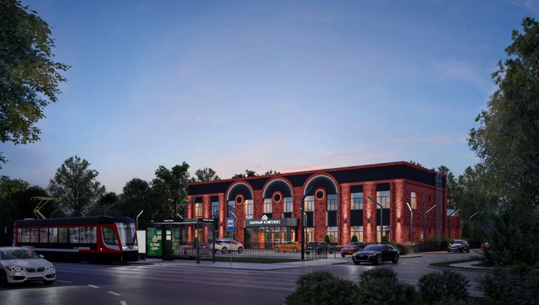 Банный комплекс на ул. Двинская (вид ночью)